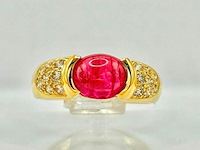 Cabochon robijnen 1.96ct dames ring - 18kt goud