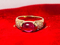 Cabochon robijnen 1.96ct dames ring - 18kt goud - afbeelding 3 van  7