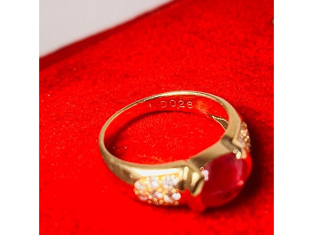 Cabochon robijnen 1.96ct dames ring - 18kt goud - afbeelding 6 van  7