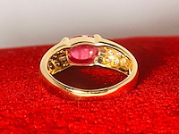 Cabochon robijnen 1.96ct dames ring - 18kt goud - afbeelding 7 van  7