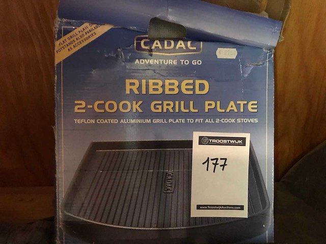 Cadac ribbed 2-cook grill plate grill platen en schaal (4x) - afbeelding 2 van  3