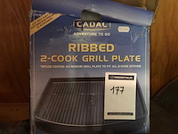 Cadac ribbed 2-cook grill plate grill platen en schaal (4x) - afbeelding 2 van  3