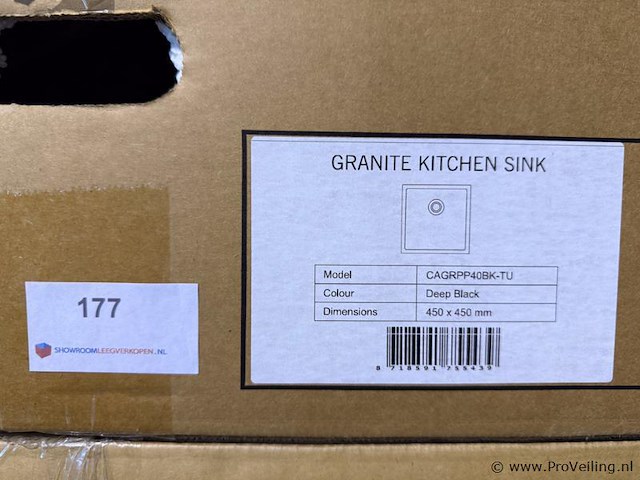 Cagrpp40bk-tu diep zwart 450 x 450 mm - afbeelding 2 van  2