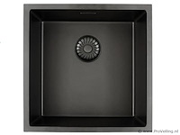 Cagrpp40bk-tu spoelbak diep zwart 450 x 450 mm - afbeelding 1 van  2