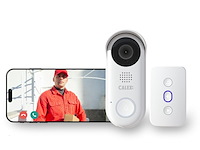 Calex video deurbel met camera 2k bedraad met chime wit - afbeelding 1 van  3