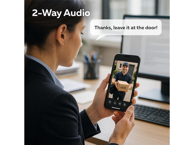 Calex video deurbel met camera 2k bedraad met chime wit - afbeelding 3 van  6