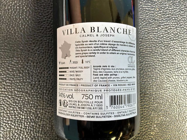 Calmel & joseph syrah 2023 rode wijn - afbeelding 3 van  3