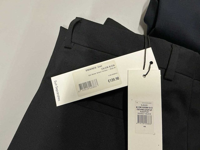 Calvin klein slim wollen stretch pantalon navy&black (7x) - afbeelding 3 van  11
