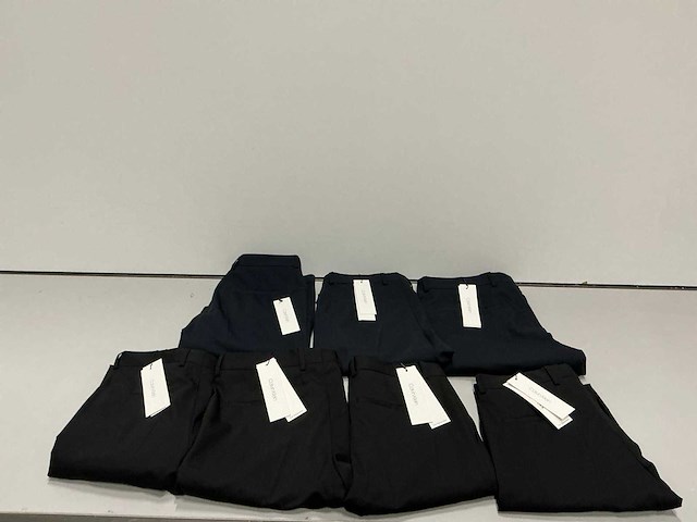 Calvin klein slim wollen stretch pantalon navy&black (7x) - afbeelding 1 van  11