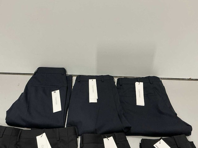 Calvin klein slim wollen stretch pantalon navy&black (7x) - afbeelding 4 van  11