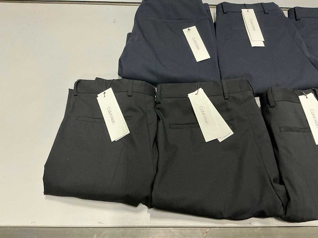 Calvin klein slim wollen stretch pantalon navy&black (7x) - afbeelding 6 van  11