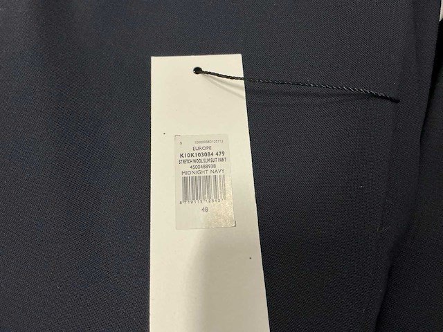 Calvin klein slim wollen stretch pantalon navy&black (7x) - afbeelding 7 van  11