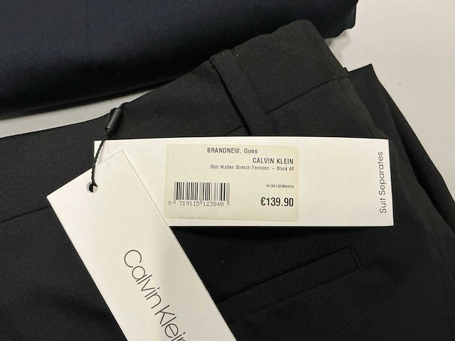 Calvin klein slim wollen stretch pantalon navy&black (7x) - afbeelding 10 van  11