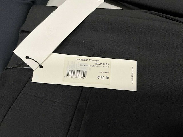 Calvin klein slim wollen stretch pantalon navy&black (7x) - afbeelding 11 van  11