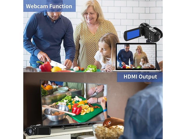Camcorder full hd 1080p 30fps 24mp 3.0 ips touchscreen - afbeelding 2 van  5