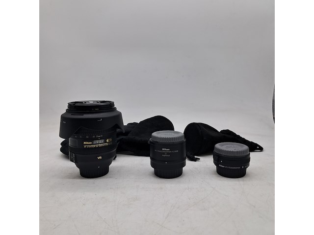 Camera lens en 2x teleconverter, nikon, o.a. af-s nikkor 24-120mm 1:1.4g ed vr - afbeelding 1 van  8