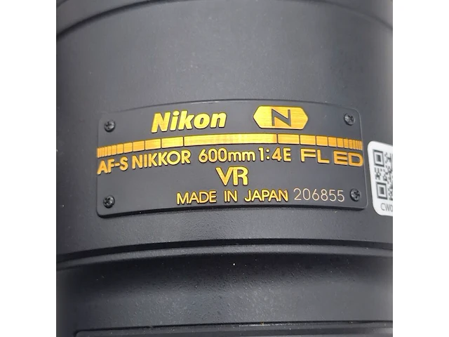 Camera lens, nikkon, af-s nikkor 600mm 1:4e fl ed vr - afbeelding 4 van  10