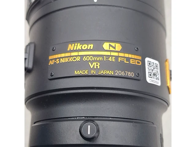 Camera lens, nikkon, af-s nikkor 600mm 1:4e fl ed vr - afbeelding 6 van  10
