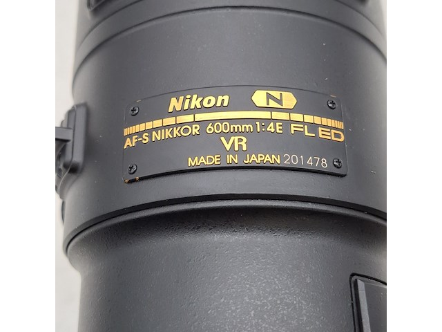 Camera lens, nikon, af-s nikor 600mm 1:4e fl ed - afbeelding 7 van  11