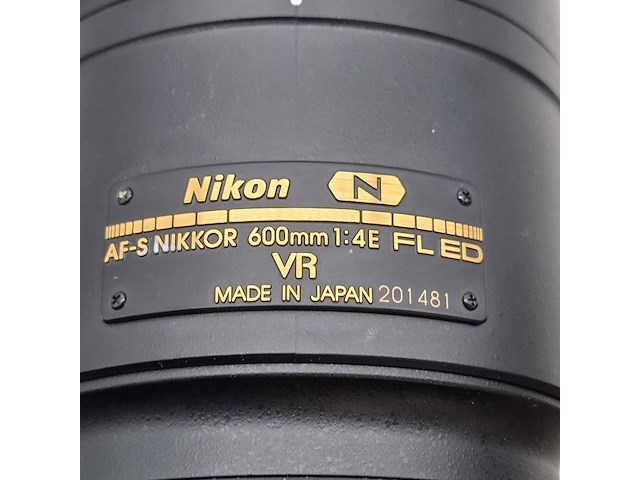 Camera lens, nikon, af-s nikor 600mm 1:4e fl ed - afbeelding 5 van  10