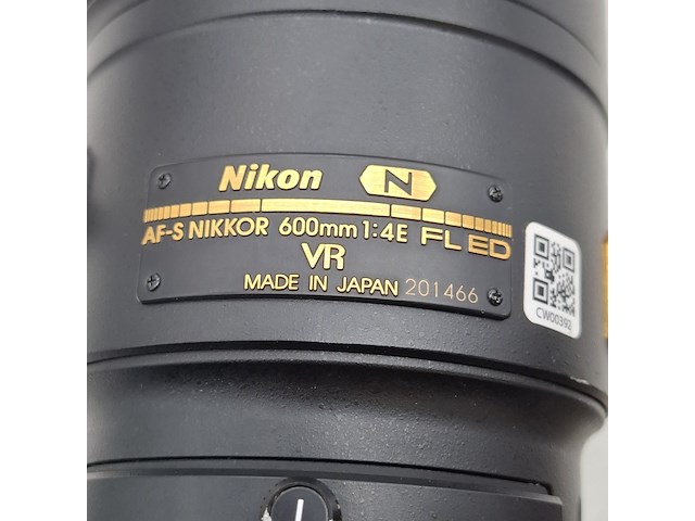 Camera lens, nikon, af-s nikor 600mm 1:4e fl ed - afbeelding 5 van  10