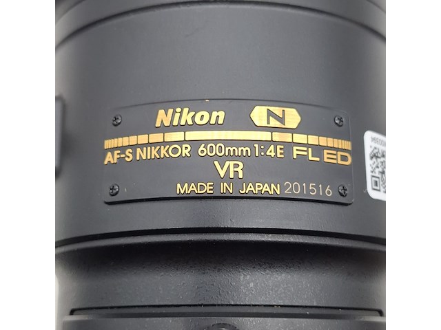 Camera lens, nikon, af-s nikor 600mm 1:4e fl ed - afbeelding 5 van  10