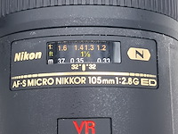 Cameralens, nikon, af-s micro nikkor 105mm 1:2.8g ed - afbeelding 5 van  8
