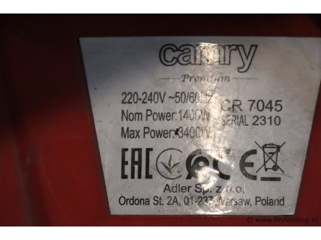 Camry premium cr 7045 industriële stofzuiger - afbeelding 4 van  6