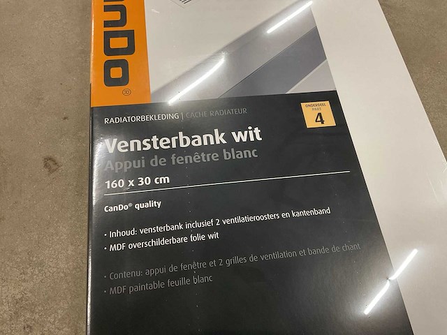 Cando 160x30cm vensterbank met ventilatieroosters - afbeelding 2 van  2