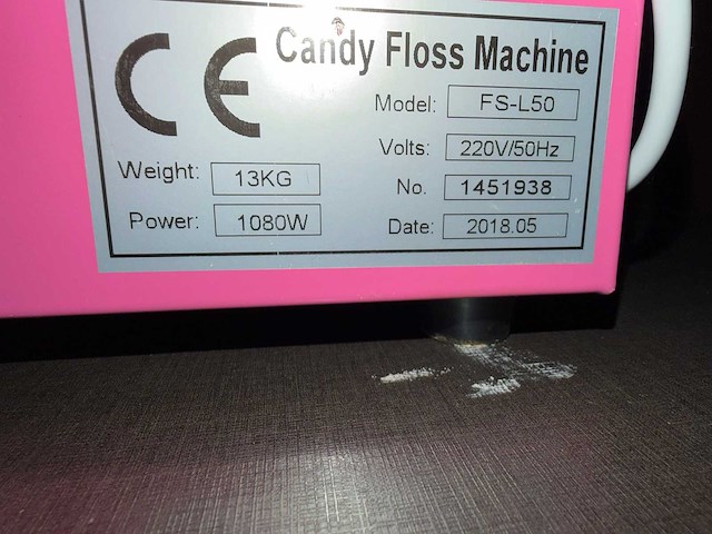 Candy floss fs-l50 suikerspin machine - afbeelding 4 van  4