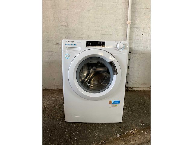 Candy smart inverter cs1412tme/fr wasmachine voorlader 12 kg 1400 rpm wit duits display - afbeelding 1 van  4