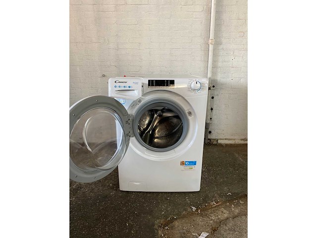 Candy smart inverter cs1412tme/fr wasmachine voorlader 12 kg 1400 rpm wit duits display - afbeelding 4 van  4