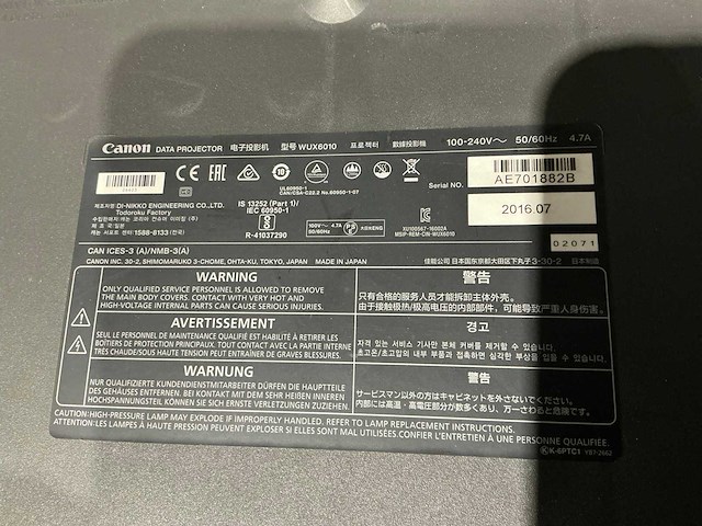 Canon - wux6010 - - beamers & projectie - afbeelding 9 van  9