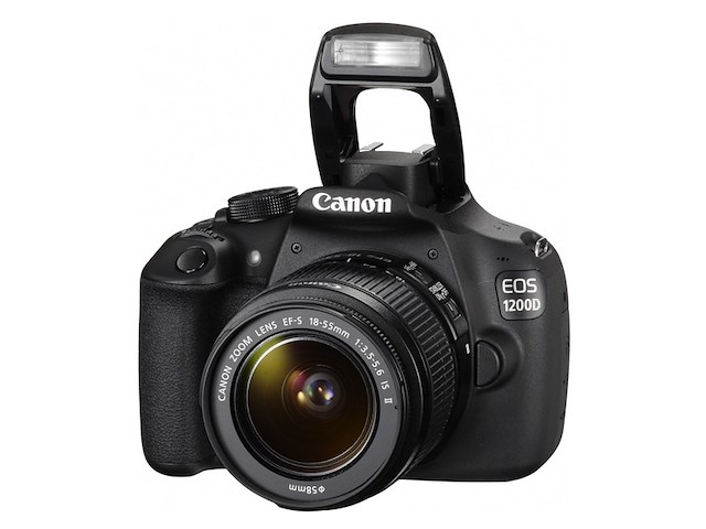Canon eos 1200d + efs 1855mm slr camerakit 18 mp cmos zwart - afbeelding 1 van  5