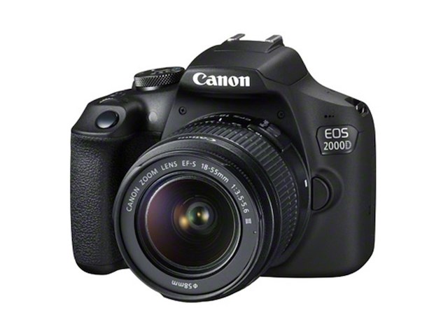 Canon eos 2000d bk 1855 is ii eu26 slr camerakit zwart - afbeelding 1 van  5