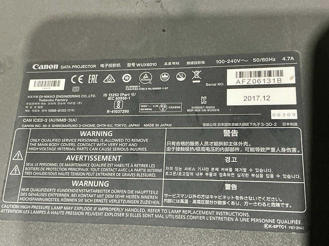 Canon wux6010 2017 projector - afbeelding 9 van  9