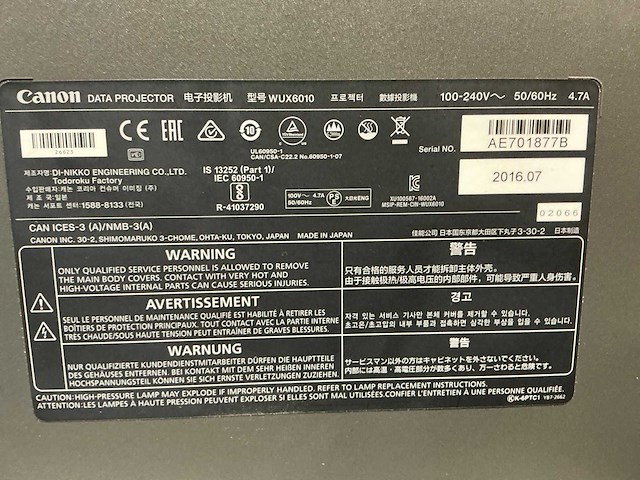Canon wux6010 projector (5x) - afbeelding 2 van  12