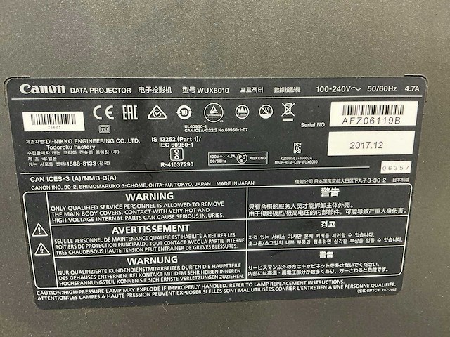 Canon wux6010 projector (5x) - afbeelding 4 van  12