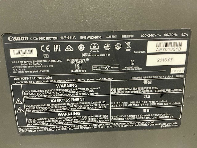 Canon wux6010 projector (5x) - afbeelding 12 van  12