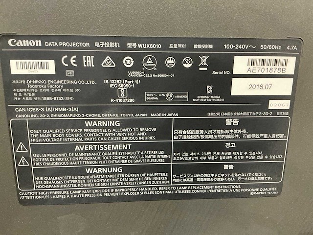 Canon wux6010 projector - afbeelding 3 van  11