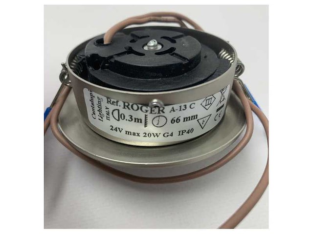 Cantalupi 20roger80gf1s satin nickel spotlight adjustable design 12/24v - afbeelding 4 van  4