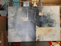 Canvas 120 x 80 nr b zwart wit gold - afbeelding 2 van  3
