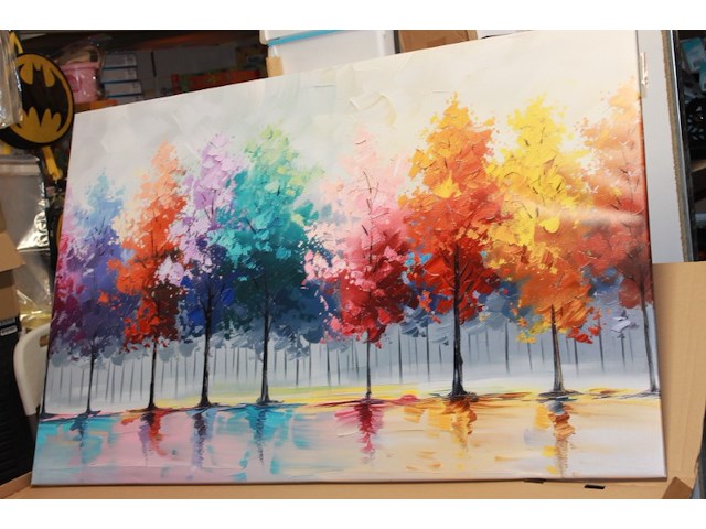 Canvas 120 x 80 nr e collor bomen - afbeelding 1 van  3