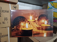 Canvas met licht 60x40 model kaars 5x - afbeelding 1 van  3