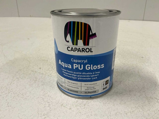 Caparol aqua pu gloss hoogglanslak 0,96l (5x) “ongebruikt” - afbeelding 1 van  1
