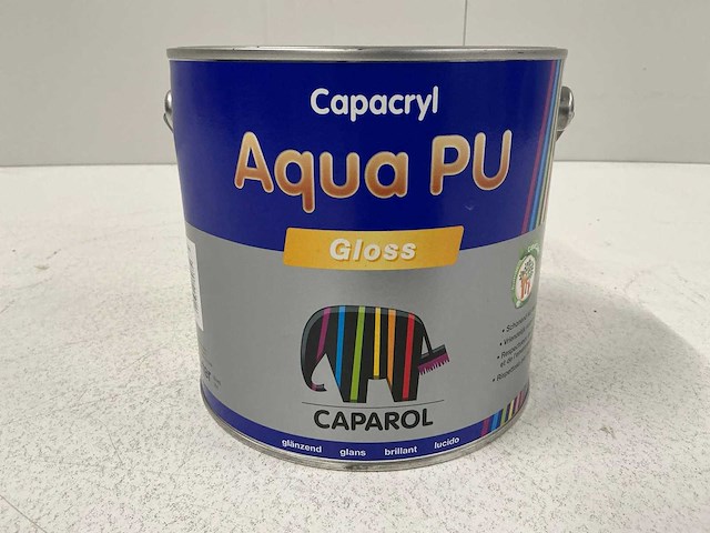 Caparol aqua pu gloss hoogglanslak 2,4l (3x) “ongebruikt” - afbeelding 1 van  1