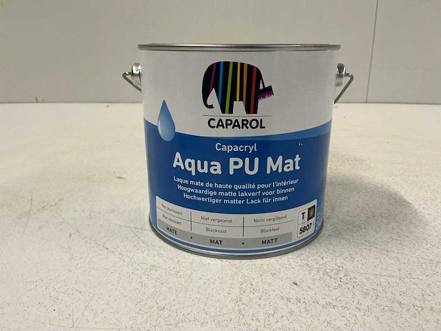 Caparol aqua pu mat verf 2,4l (2x) “ongebruikt” - afbeelding 1 van  1