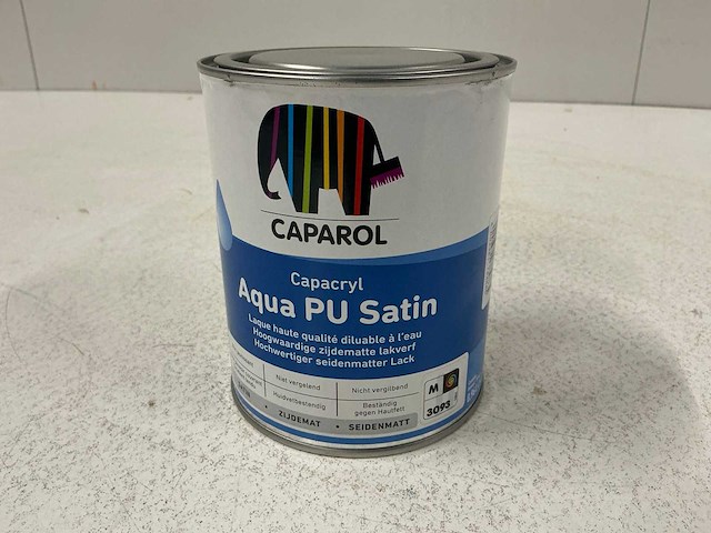 Caparol aqua pu satin verf 0,96l (5x) “ongebruikt” - afbeelding 1 van  1