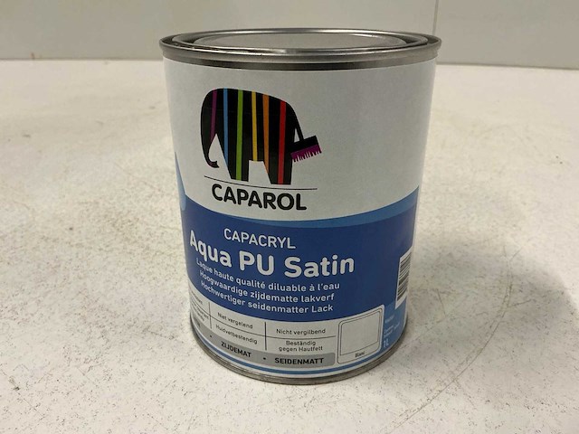 Caparol aqua pu satin verf 1l (2x) “ongebruikt” - afbeelding 1 van  1