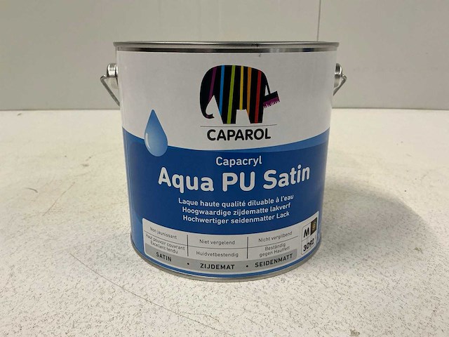 Caparol aqua pu satin verf 2,4l (3x) “ongebruikt” - afbeelding 1 van  1